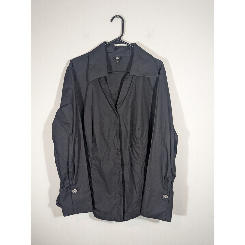 Lane‎ Bryant Black Long Sleeve Button Down Blouse Women Plus Size 20W
